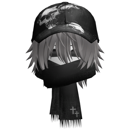 moe boy with emo skull hat + scarf