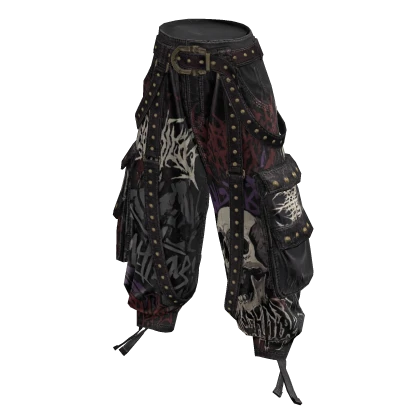 Goth Punk Y2K Cargo Pants w/ Belt & Straps | Roblox Item - Rolimon's