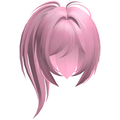 moe emo high messy side ponytail hot pink