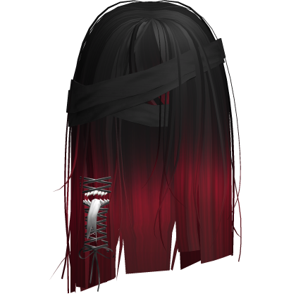 Creepy Black Red Short Monster Hair Bandages Roblox item