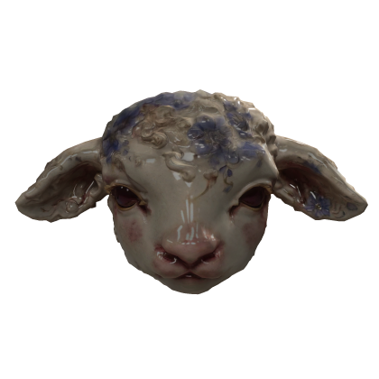 Glossy Floral Porcelain Lamb Doll Mask Roblox item