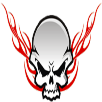 DK RACING VINYL Skull on red flames Roblox decal