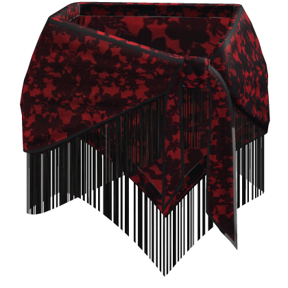Goth Red & Black Lace Tie Waist Tassel Belt Roblox item