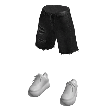 Washed Black Denim Jorts