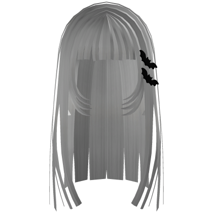 Long Straight Hime Cut Layers White Hair Halloween Roblox item