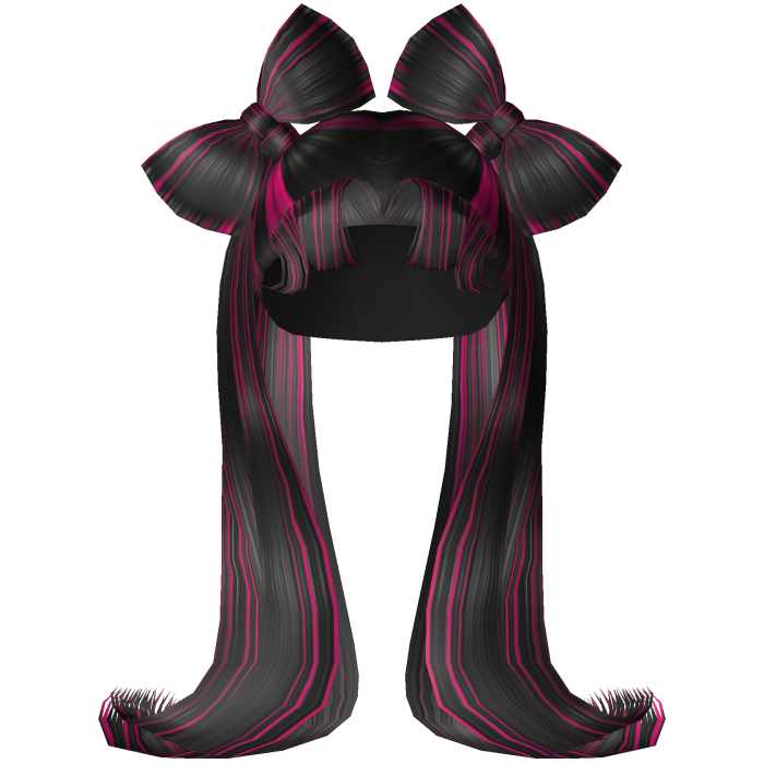 Y2K Black & Pink Diva Bow Pigtails