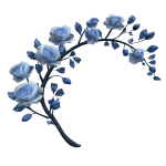 Blue Flower Rose Blossom Halo Maximalist Headpiece