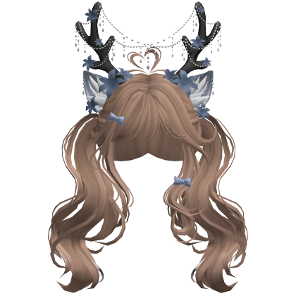 Ethereal Christmas Fairy Fawn Pigtails w/ Antlers