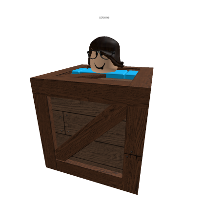 me stuck in the wooden crate