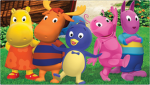 the penguin and moose and lady bug and hippo cat