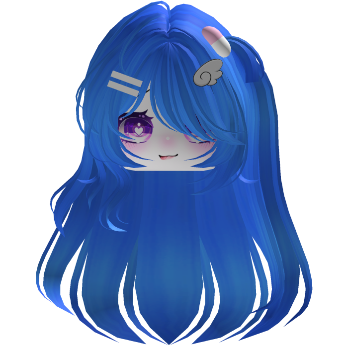 cute blue bright Hair emo fofo anime y2k