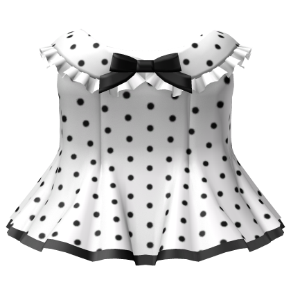 3.0 cute polka dot dress & bow collar - white
