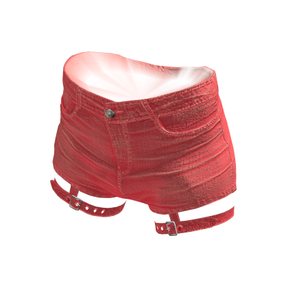 BB Y2K Denim Shorts with Straps Pink