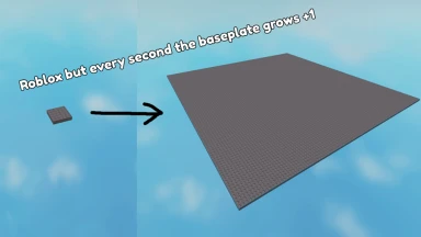 🏖️Roblox but every second the baseplate grows +1