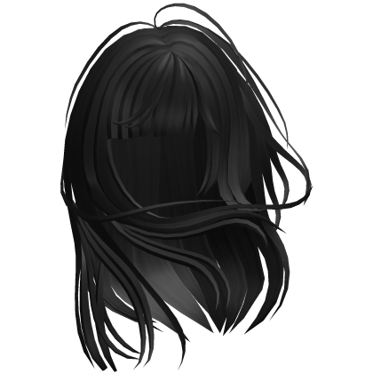 Windswept Long Bangs Hair - Black