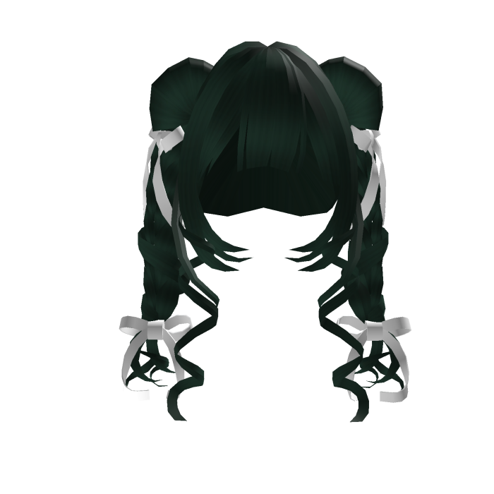 Korblox Doll Curly Pigtails With White Bows