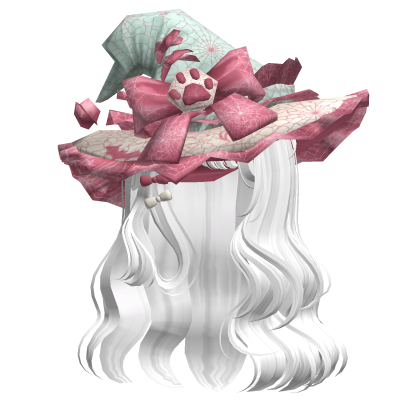 White Kawaii Witch Halloween Hair