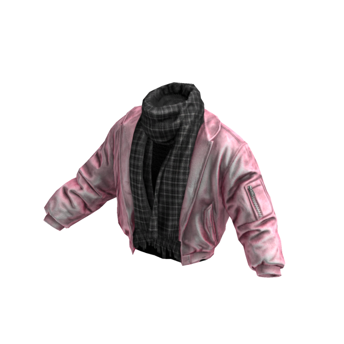 Pink Starboy Leather Jacket w/ Scarf