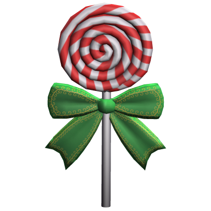 Christmas Lollipop w/ Green Ribbon