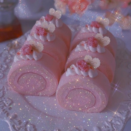 Y2k sparkle aesthetic pink kawaii cake rolls Roblox decal