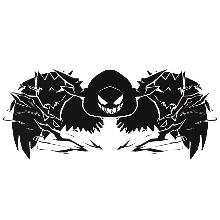 Cartoony White Hood Aura Dragon Wings Combo