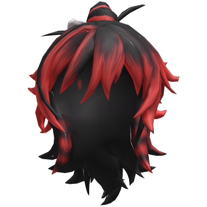Y2K Scene Black & Red Emo Messy Wolfcut Hair Roblox item
