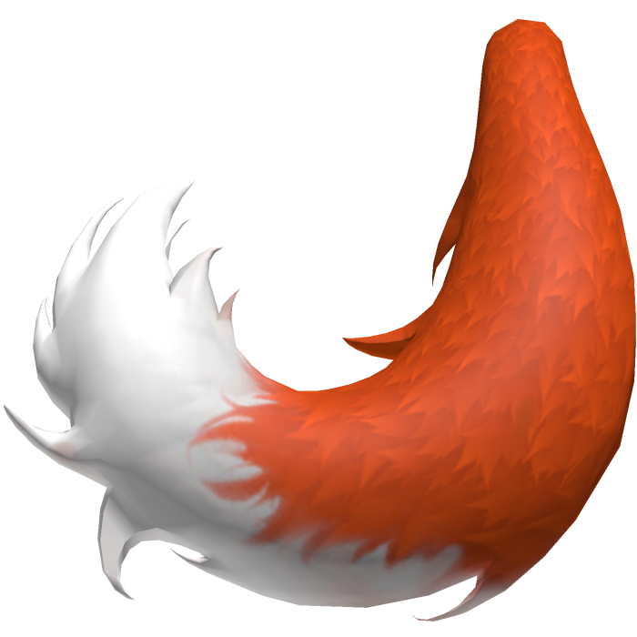 Long Fluffy Fox Tail fur Wolf | Orange & White

