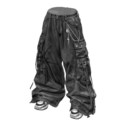 Stylish Baggy Street Pants (Grey) Roblox item render