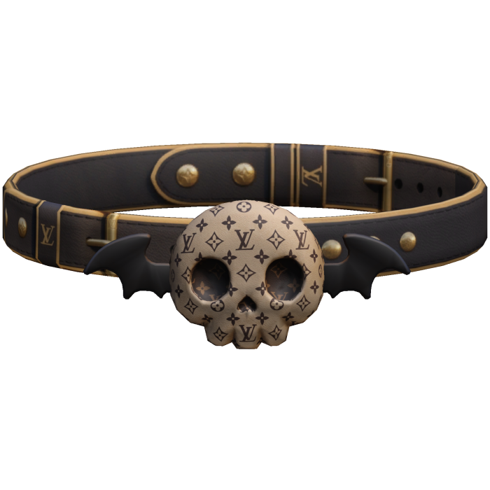 LV skull bat halloween thick choker