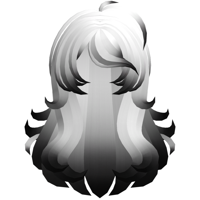 fluffy swirly long side bang hair white black