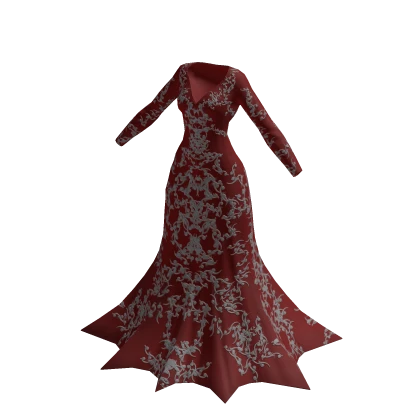 strapless open back dress Halloween Vampire Red Lace Fishtail Special Style Long Dress