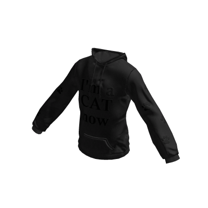Cat Ears Hoodie | "I'm a CAT now" | Black thumbnail