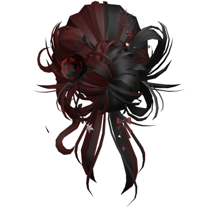 Gothic Messy Rose Thorn Bun (Red&Black)
