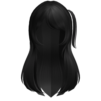 side pigtail cute dolly hair black Roblox item