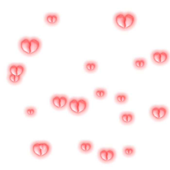 Emissive Floating Red Broken Hearts