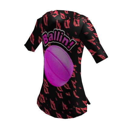 Oversized Pink and Black Ballin' 67 Jersey thumbnail