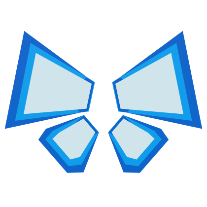 Blue digital blocky butterfly wings