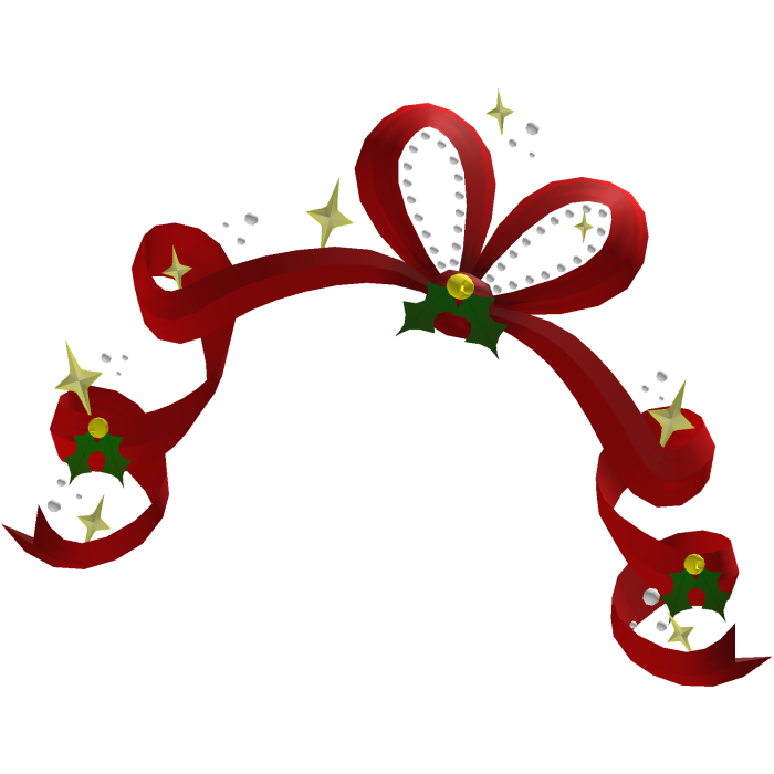 santa's helper christmas holly bow ribbon in red