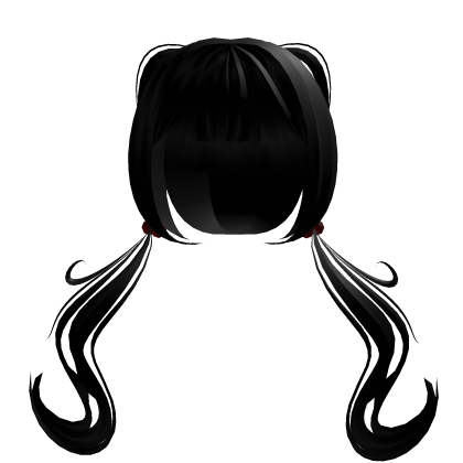 ♡꒰Cute black updo with cat ears