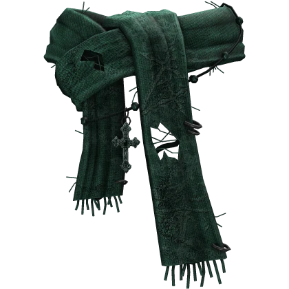 Torn Gothic Cross Scarf - Green 1.0 | Roblox Item - Rolimon's