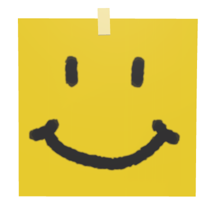 smiling sticky note face Roblox item
