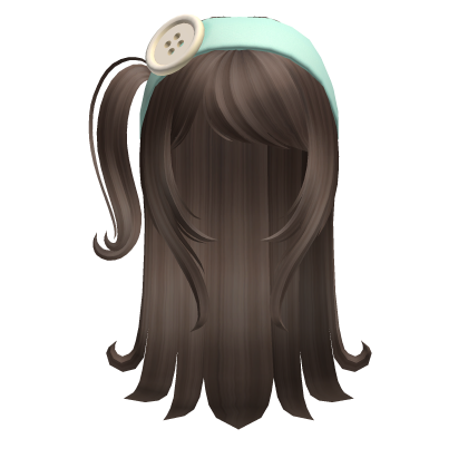 🍀Swirly Hair w Headband(Brown&Mint) Roblox item