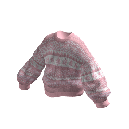 Oversized Knitted Christmas Sweater Pink