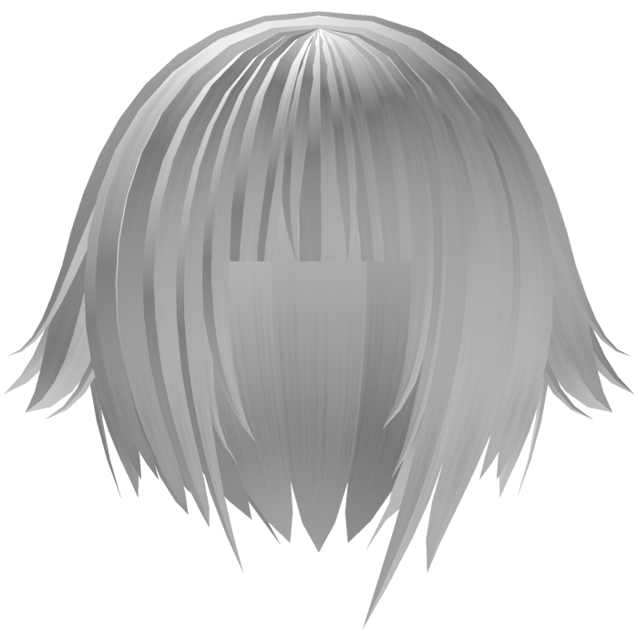 ´ཀ` white emo hime cut tuft hair