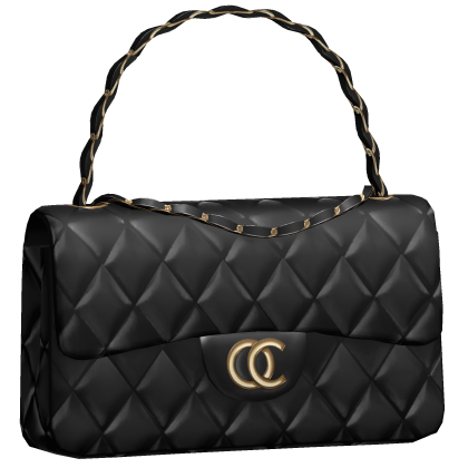 Uptown Quilted Handbag (Black, Gold) thumbnail
