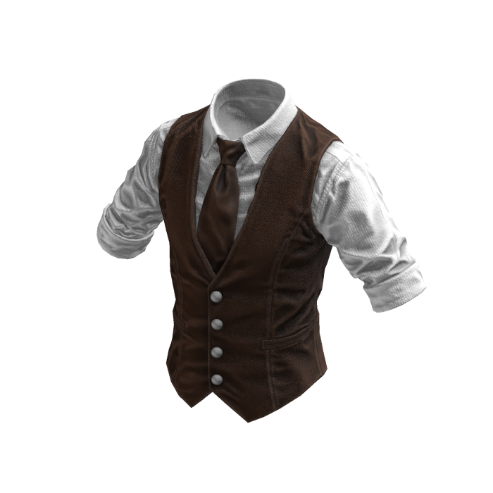 Formal Smart Suit Vest Tie Rolled Up Sleeves Brown