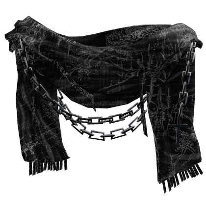Dark Grey Emo Distressed Neck Scarf