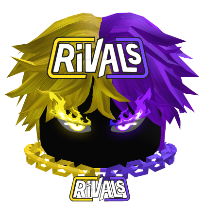 Rivals Yellow & Purple Split Messy Hair w Chains Roblox item