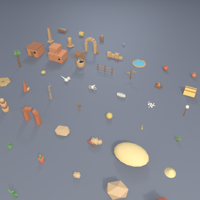 Low Poly Desert Asset Pack Cactus Skull x60 preview 5