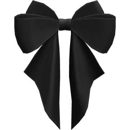 Wavy Hair Bow Black Cute Ribbon Head Roblox item